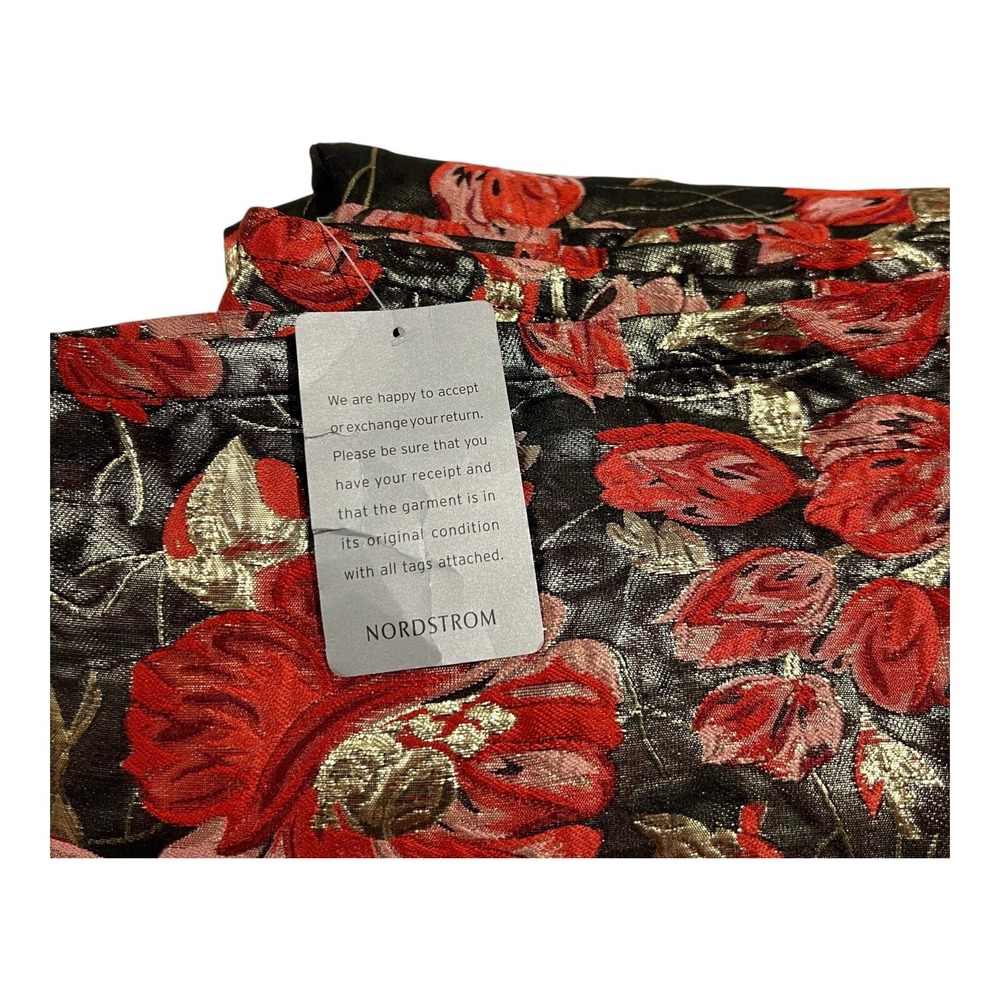 NWT Adelyn Rae Claris Mini Dress L Pink Black Floral Puff Sleeve Formal Party - Picture 12 of 16